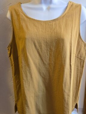 Coldwater Creek Mustard Scoop Neck Tank Top